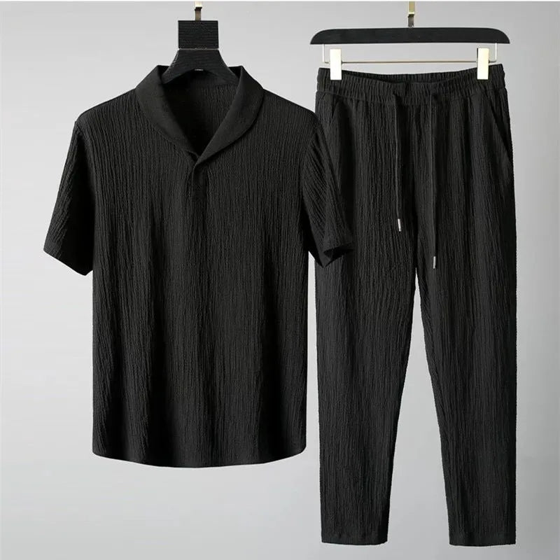 Sandro Herren Outfit | Business Casual Hemd und Hose, Atmungsaktive Baumwolle