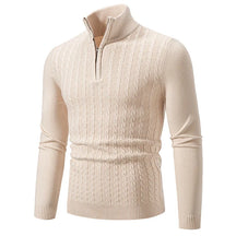 ByCastello | Kabelstrick Halb-Zip Pullover