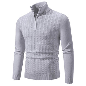 ByCastello | Kabelstrick Halb-Zip Pullover
