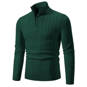 ByCastello | Kabelstrick Halb-Zip Pullover