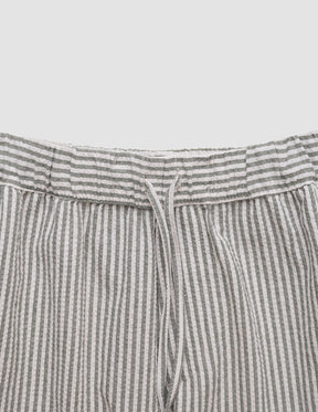 Seersucker Shorts Green Stripes