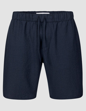 Seersucker Shorts Dark Navy