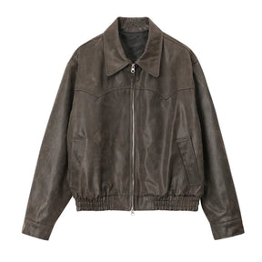 Siro Herren Lederjacke | PU Leder, Modischer Turndown Kragen