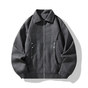Sleek Herrenjacke | Slim Fit Leder, Winddicht