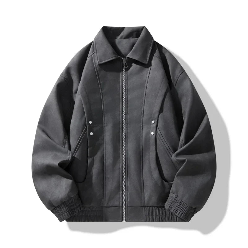 Sleek Herrenjacke | Slim Fit Leder, Winddicht
