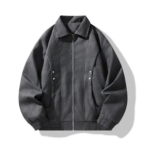 Sleek Herrenjacke | Slim Fit Leder, Winddicht
