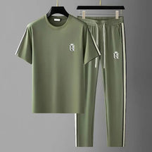 Sumo Herren Sportanzug | Kurzarm T-Shirt & Streifenhose aus Baumwolle