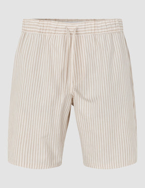 Tech Linen Elastic Shorts Sandshell Stripe