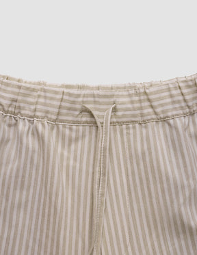 Tech Linen Elastic Shorts Sandshell Stripe