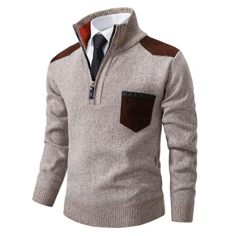 Herren Pullover mit Kragen und Tasche
