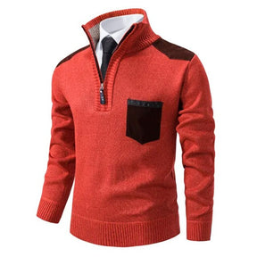 Herren Pullover mit Kragen und Tasche