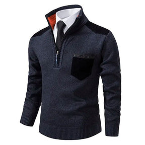 Herren Pullover mit Kragen und Tasche