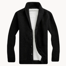 Herren Fleece Schalkragen Cardigan Pullover