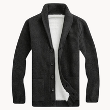 Herren Fleece Schalkragen Cardigan Pullover