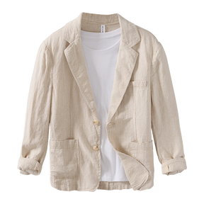 Herren Vintage Leinenjacke – Leichter Blazer