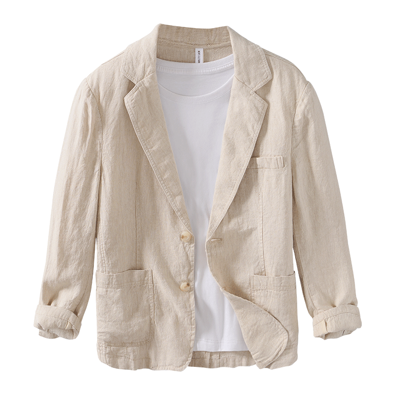 Herren Vintage Leinenjacke – Leichter Blazer