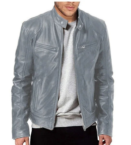 Herren Lederjacke Stilvoll Bequem Warm