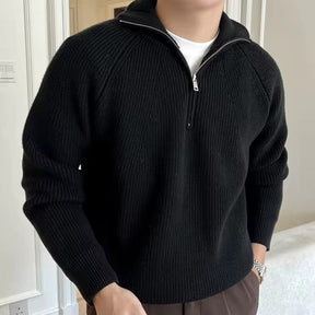 Castello | Baumwollpullover mit Viertelreißverschluss