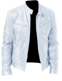 Herren Lederjacke Stilvoll Bequem Warm