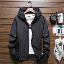 Herren Winddichte Jacke mit Kapuze